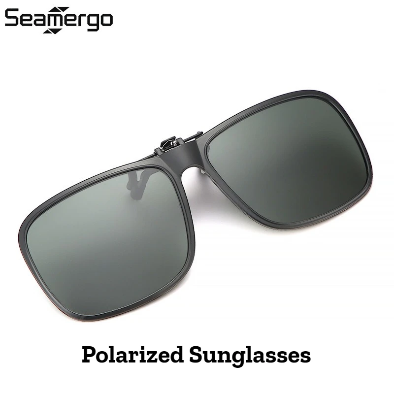 

SEAMERGO Deluxe Polarized Folding Eyewear Retro Square Frame Clip-On UV400 Sunglasses TR90 Retro Clip-On Driving Fashion Eyewear