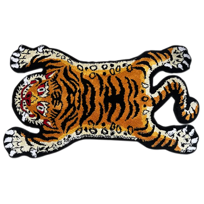 200*120cm Tufting Carpets for Living Room Cute Cartoon Tiger Area Bedroom Bedside Rug Home Decoration Corridor Cloakroom Mat