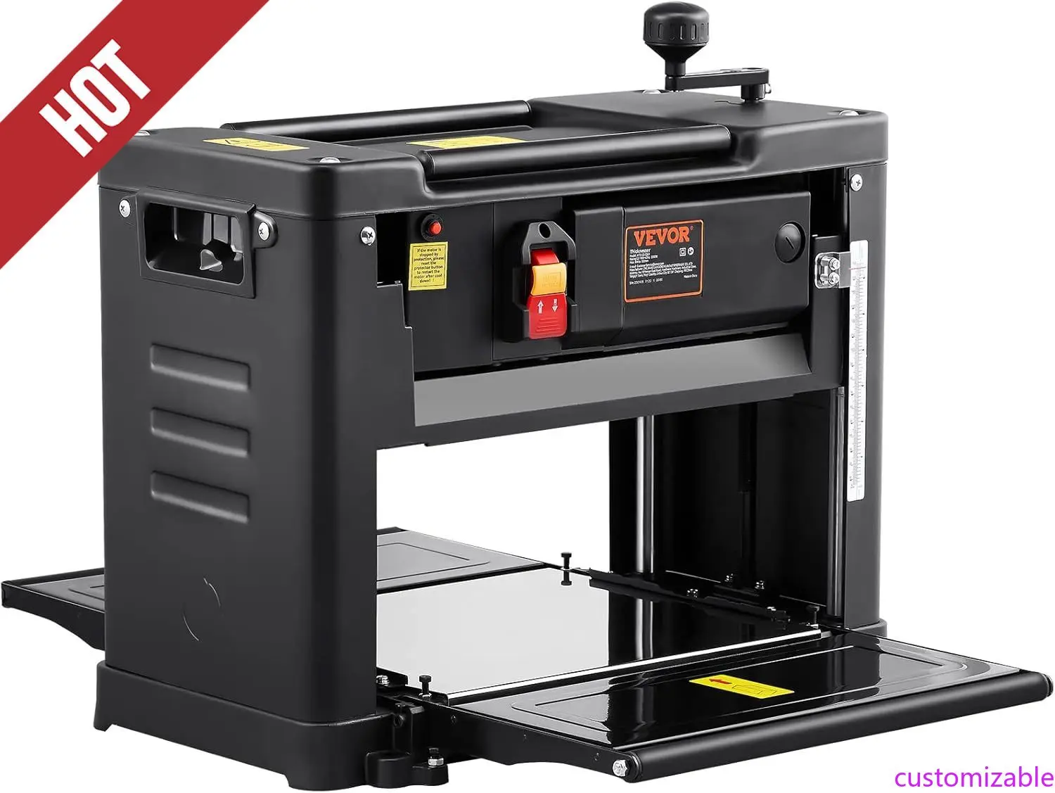 مسوي سمك قابل للتخصيص، شفرتين، مسوي طاولة عمل بعرض 13 بوصة، محرك قوي 15 أمبير 1800 وات، 12 بوصة ممتد I