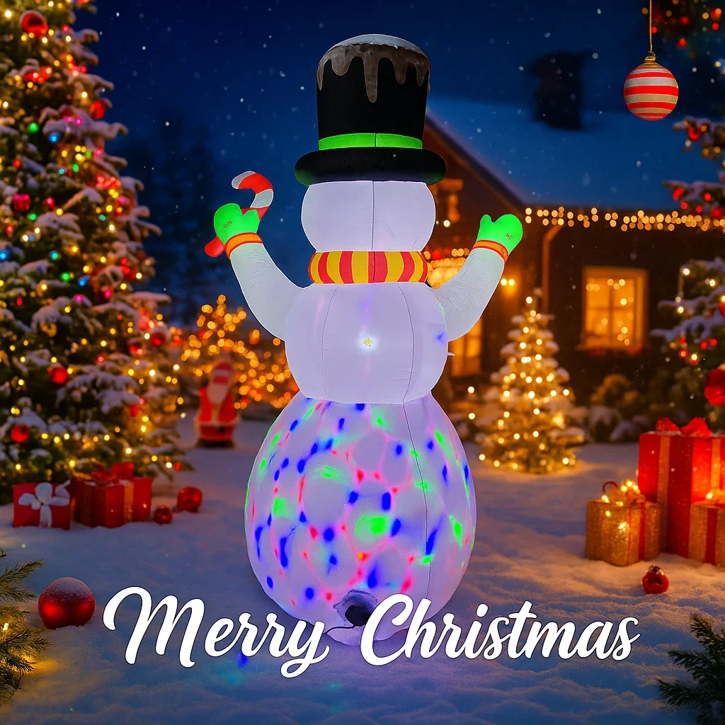 2,1 м/7 футов рождественские украшения в виде снеговика, домашняя надувная игрушка со светодиодной подсветкой, рождественские украшения для двора, товары для декора, уличный декор для газона