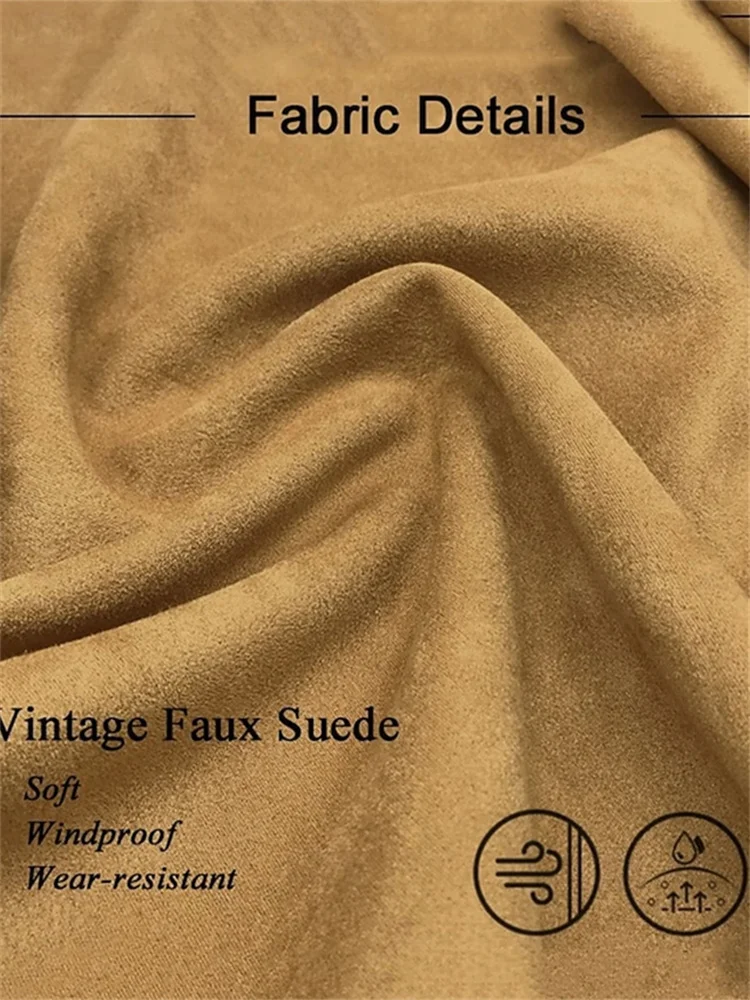 بدلات رجالية من جلد الغزال بدلة رجالية أنيقة بدلة رجالية كاملة جديدة طقم مكون من قطعتين سترة فاخرة عالية الجودة سروال رجالي زي شتوي #4