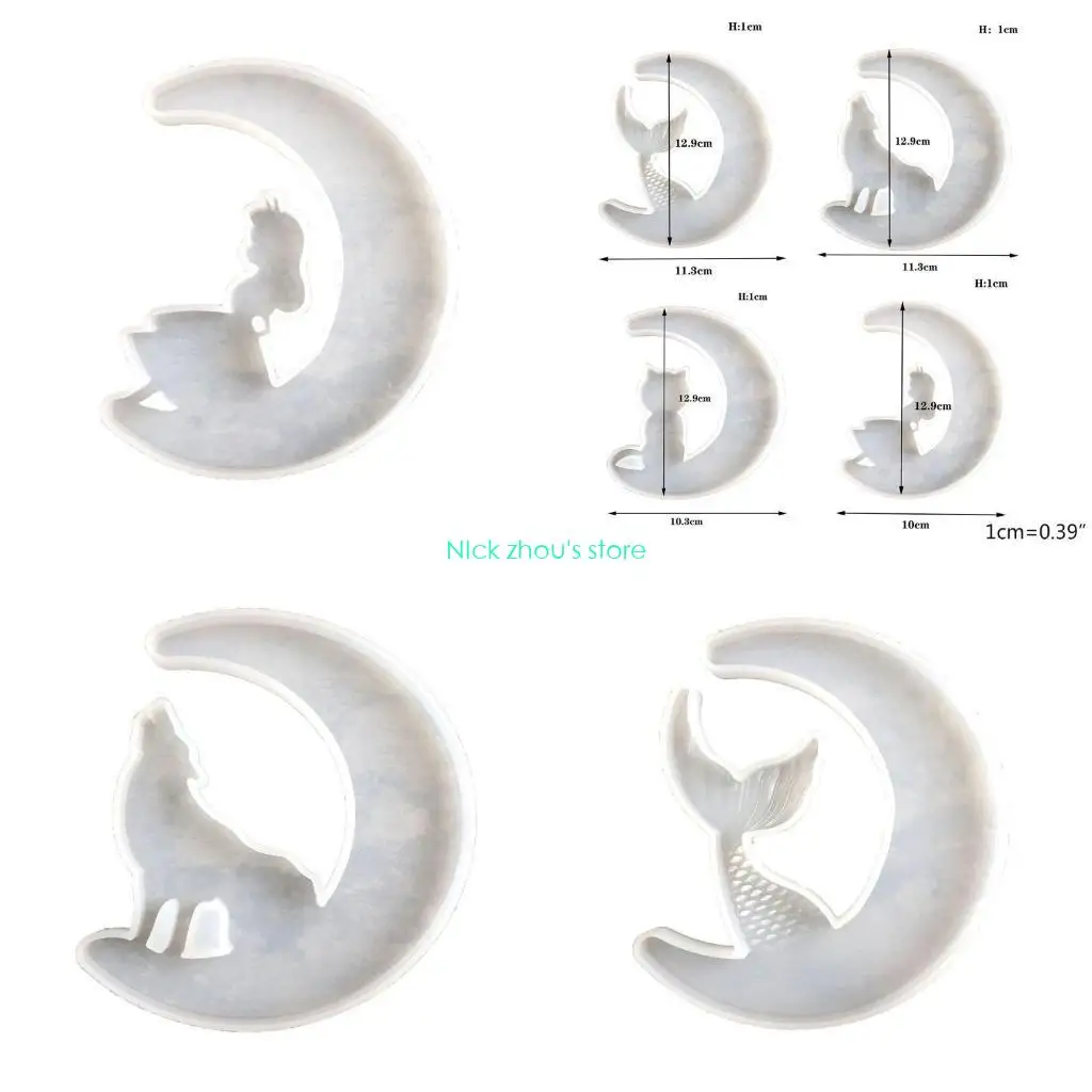 

E15E Handmade Moon Pendant Mold Handicrafts Hanging Listed Pendant Crystal Epoxy Mold