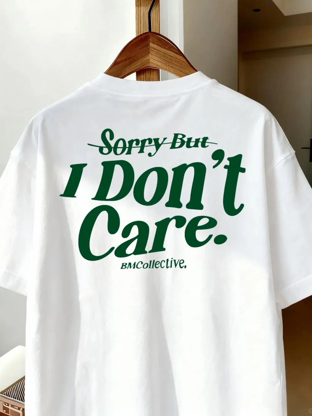 Sorry But I Don't Care Back Print Cotton Graphic T-Shirt Unisex Short Sleeve Retro Letter Slogan Casual Streetwear Tee