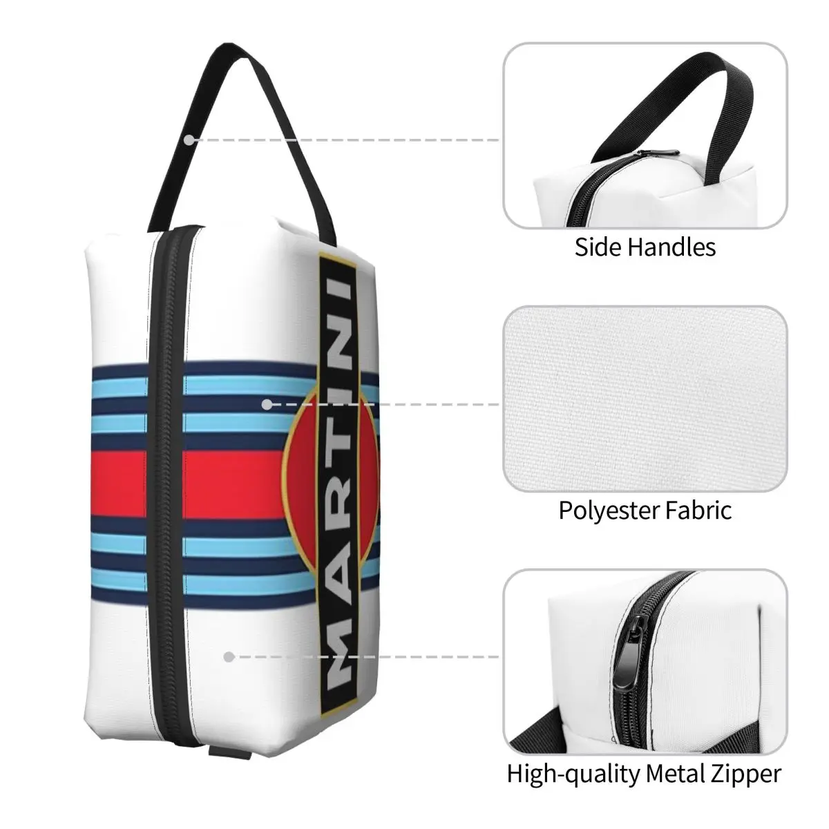 Косметичка в полоску Martini Racing, косметический органайзер для хранения, комплект Dopp, косметичка для туалетных принадлежностей для женщин, красивый дорожный пенал