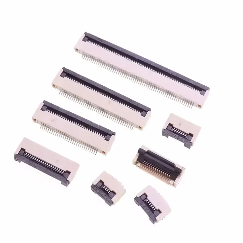 10pcs 0.5mm/1.0mm Pitch Under Clamshell Socket FPC FFC Flat Cable Connector 4P 5P 6P 8P 10P 12P 14P 16P 20P 22P 24P 30P 34P