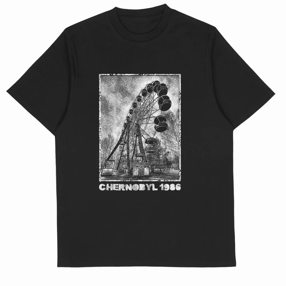 Coolmind U0192 Cotton Chernobyl Disaster Exclusive Graphic Print Unisex T Shirt Big Size Men Tshirts Cotton Retro Tee Shirt