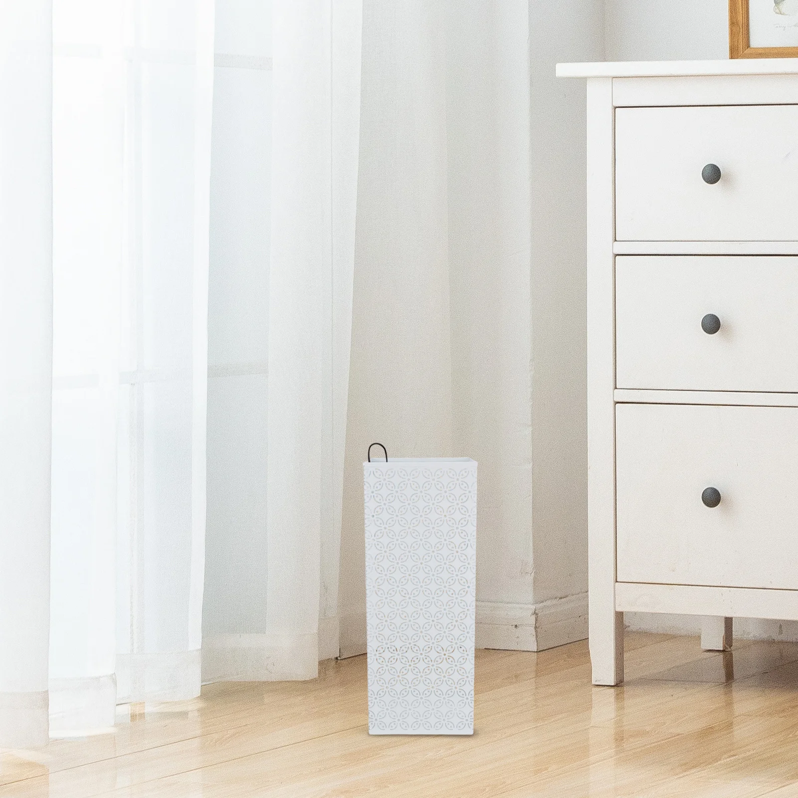 

Square Metal Umbrella Holder Rustic Iron Umbrella Bucket for Entryway Home Office Storage Organizer Canes Walking Sticks Holder