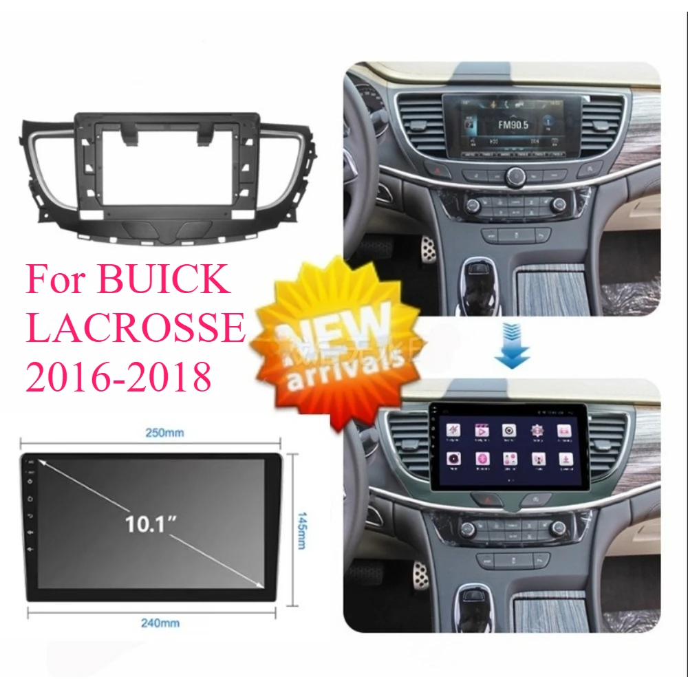 

10.1'' ABS Car Radio Frame For BUICK LACROSSE 2016-2018 Stereo Dash Mounting Kit Audio Panel Big Screen Sound Easy Installation