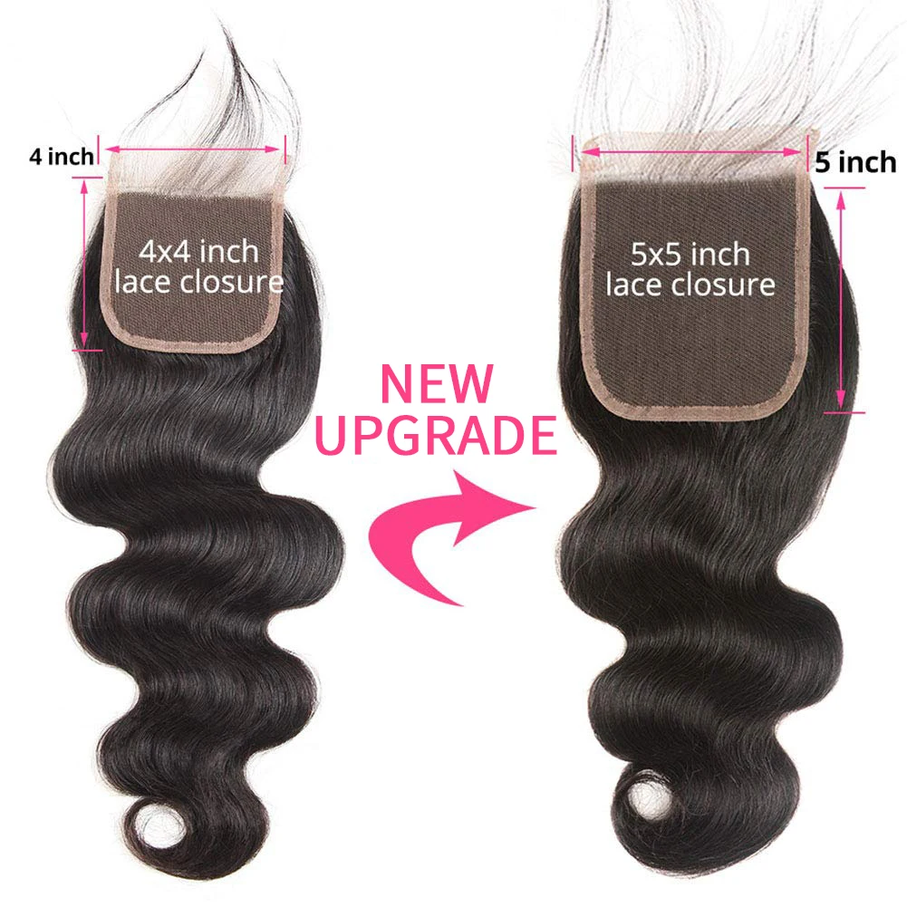 Wigqueen Hair 5x5 Closure HD Lace Body Wave Human Hair Invisible Transparent 4x4 Swiss Lace Closure Only Pre Plucked Baby Hair