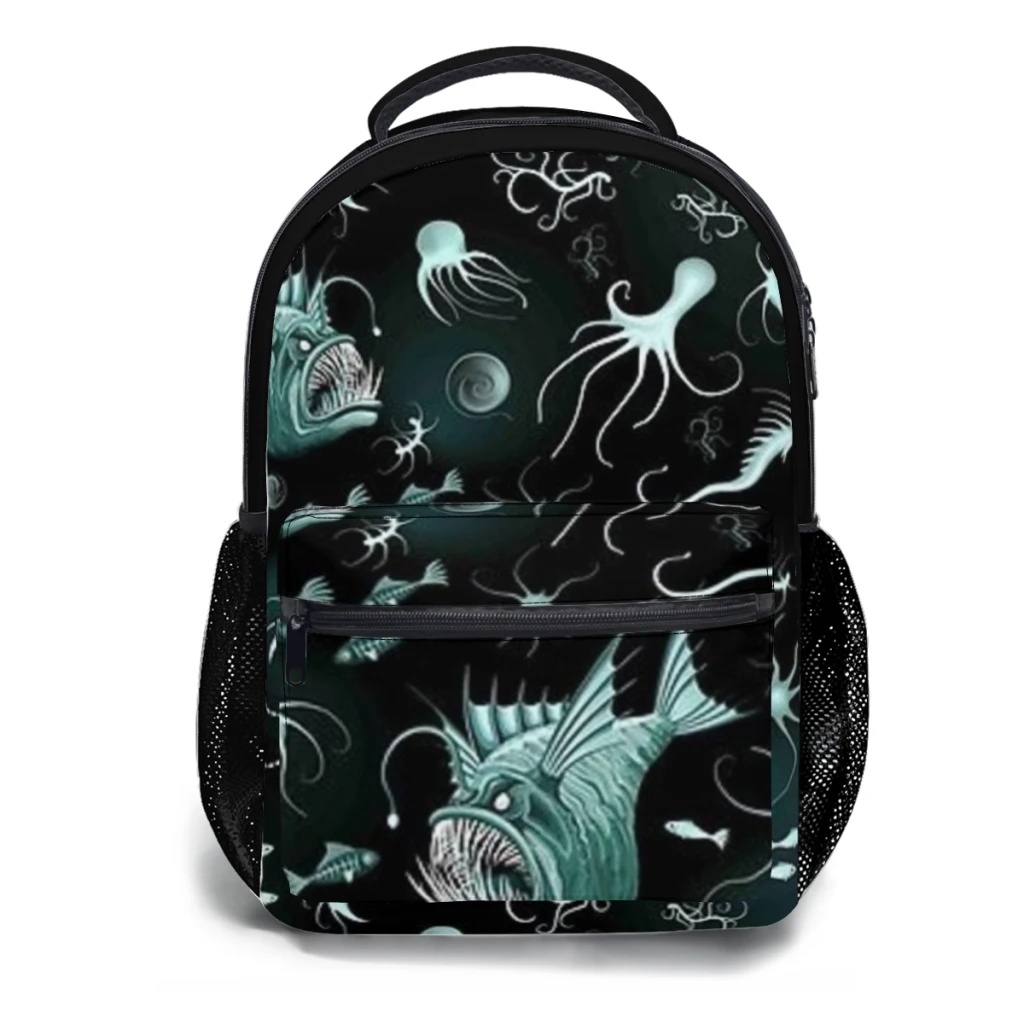 Fish Abyssal Monster on deep ocean zone Versatile Backpack Large Capacity Waterproof Backpack Washable Computer Bag Unisex