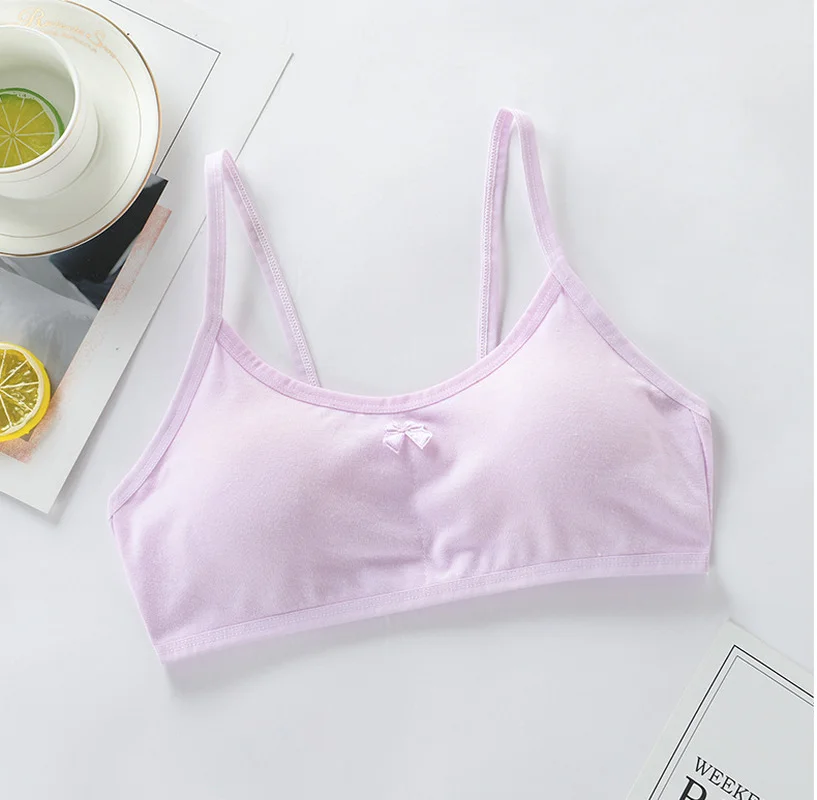 Child Cotton Bra For Young Girls Kids Teenage Underwear Wireless Small Training Puberty Bras Undergarment Clothes