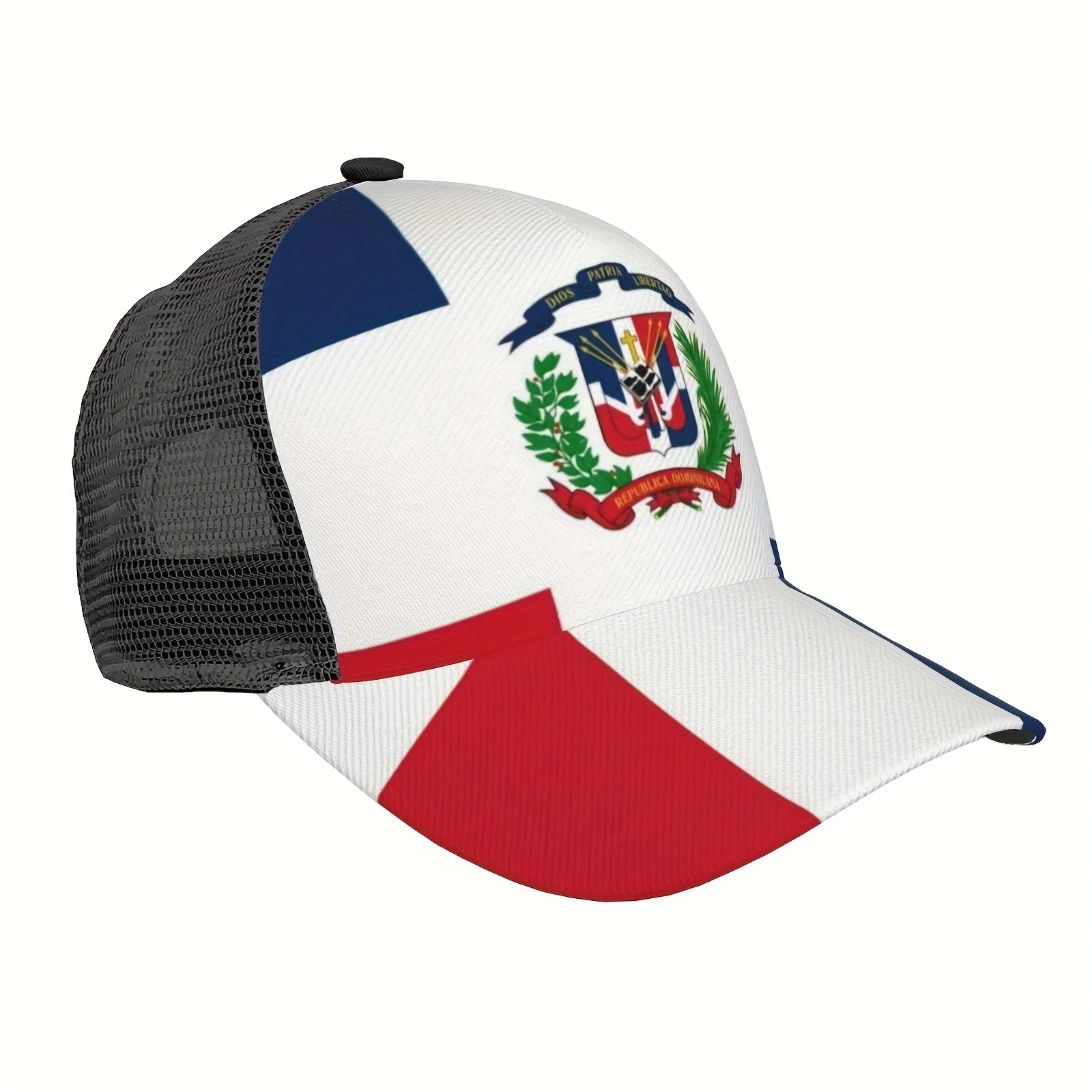 

Dominican Republic Flag Adjustable Mesh Baseball Cap, Breathable & Stylish Dad Hat for Summer Outdoor Activities