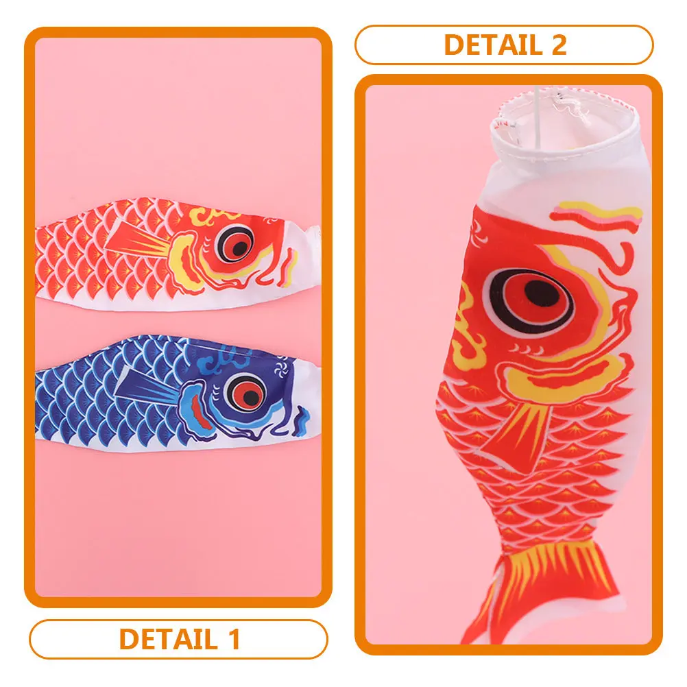 10Pcs Carp Windsocks Outdoor Decor Japanese Style Fish Flag Hanging Garden Yard Decor Festive Koinobori Wind Direction Flag