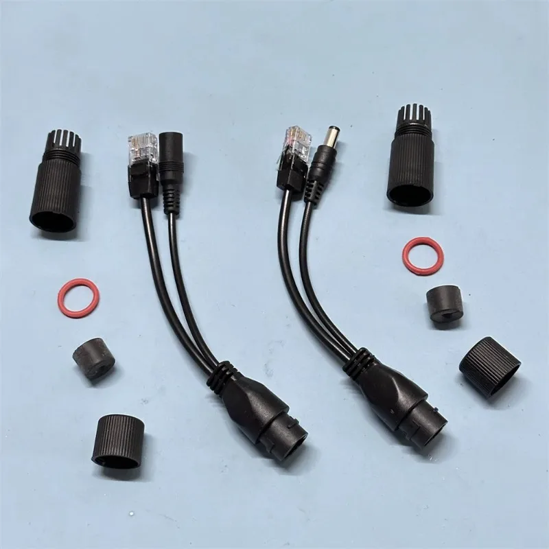 4個入り-48v→12v-poeスプリッター-防水-ビデオと電源poeアダプターケーブル供給モジュールインジェクター-ipカメラエクステンダー用
