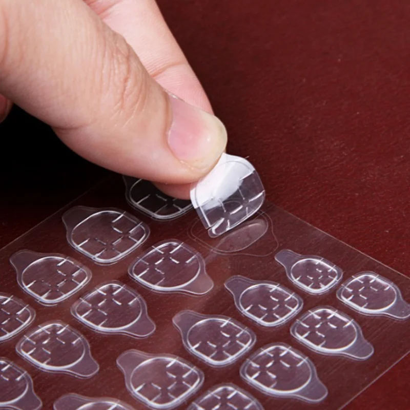 10 Sheet Nail Jelly Glue Double‑sided Adhesive Transparent Manicure Sticker Nail Art Invisible Fake Nail Sticker Waterproof
