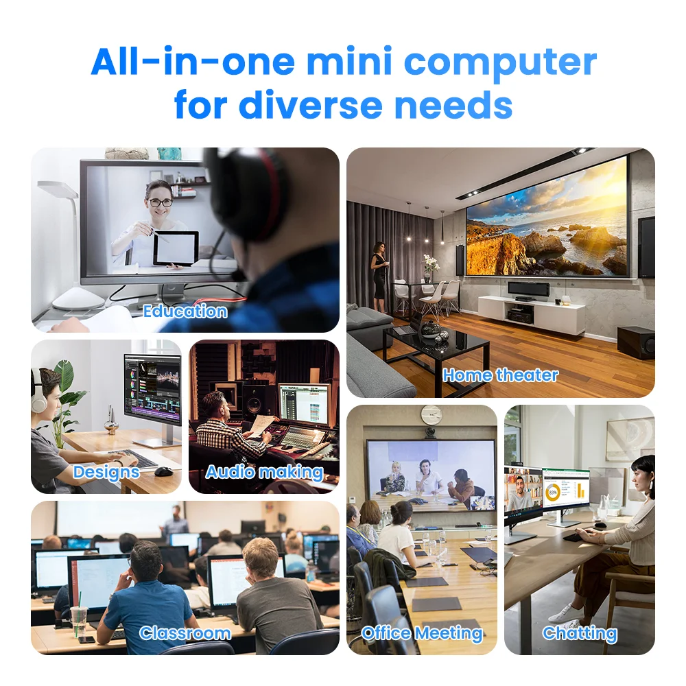 TexHoo Mini PC Pro Gamer Настольный ПК Intel Alder Lake-N95 DDR4 8 ГБ 256 ГБ 16 ГБ 500 ГБ SSD 2,4G и 5G Dual Wi-Fi BT5.2 1000M LAN NVME