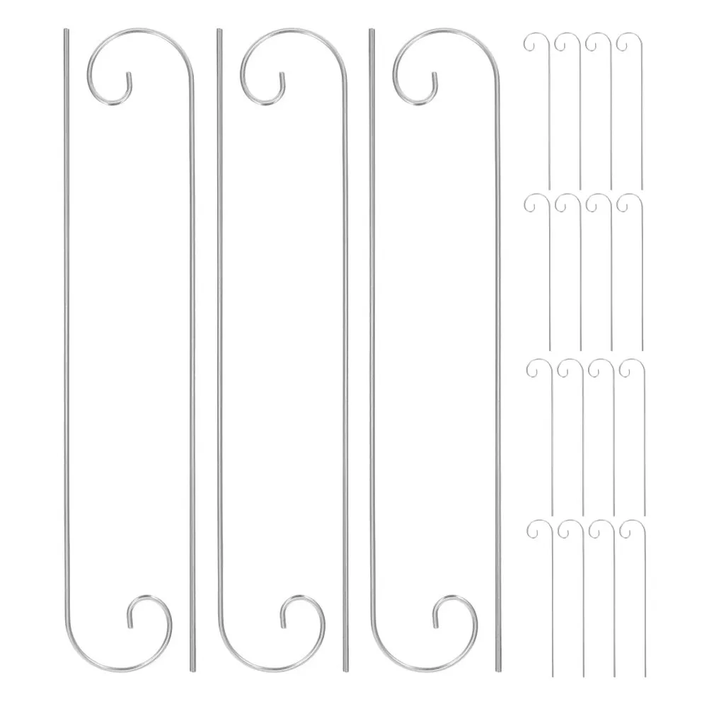 30Pcs Sturdy Metal Shepherd Hooks Garden Accessories Plant Identification Stakes Flower Yard Stake Small Garden Stakes with