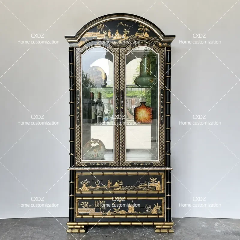 Wine Cabinet Living Room Wall Mounted Entrance Display Cabinet Household Corridor Storage Sideboard 0636