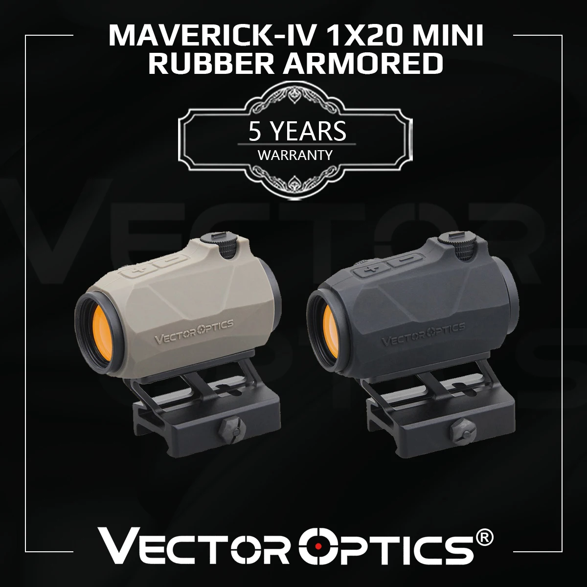 

Vector Optics Maverick-IV 1x20 Mini Rubber Armored Reflex Sight Red Dot Scope Compact Size With IP67 For AK AR 15 .308 12GA