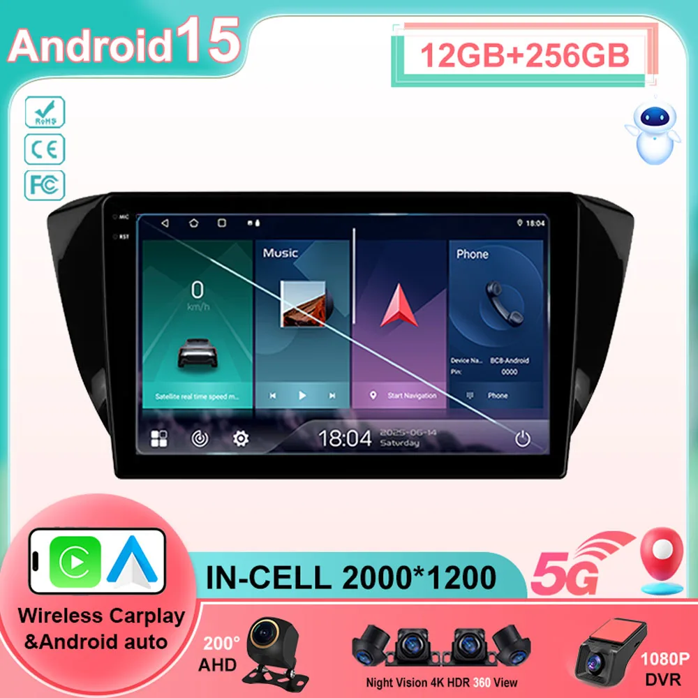 10.1 Wireless CarPlay Android 15 Auto Car Intelligent System for Skoda Superb 3 2015-2019 Car Multimedia Stereo Player GPS  ﻿