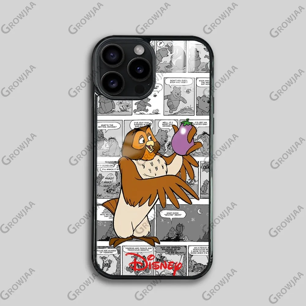 Cartoon Winnie Owl Phone Case For iPhone 16 15 14 13 12 11 Pro Max Plus Mini Magsafe Mirror Wireless Magnetic Cover