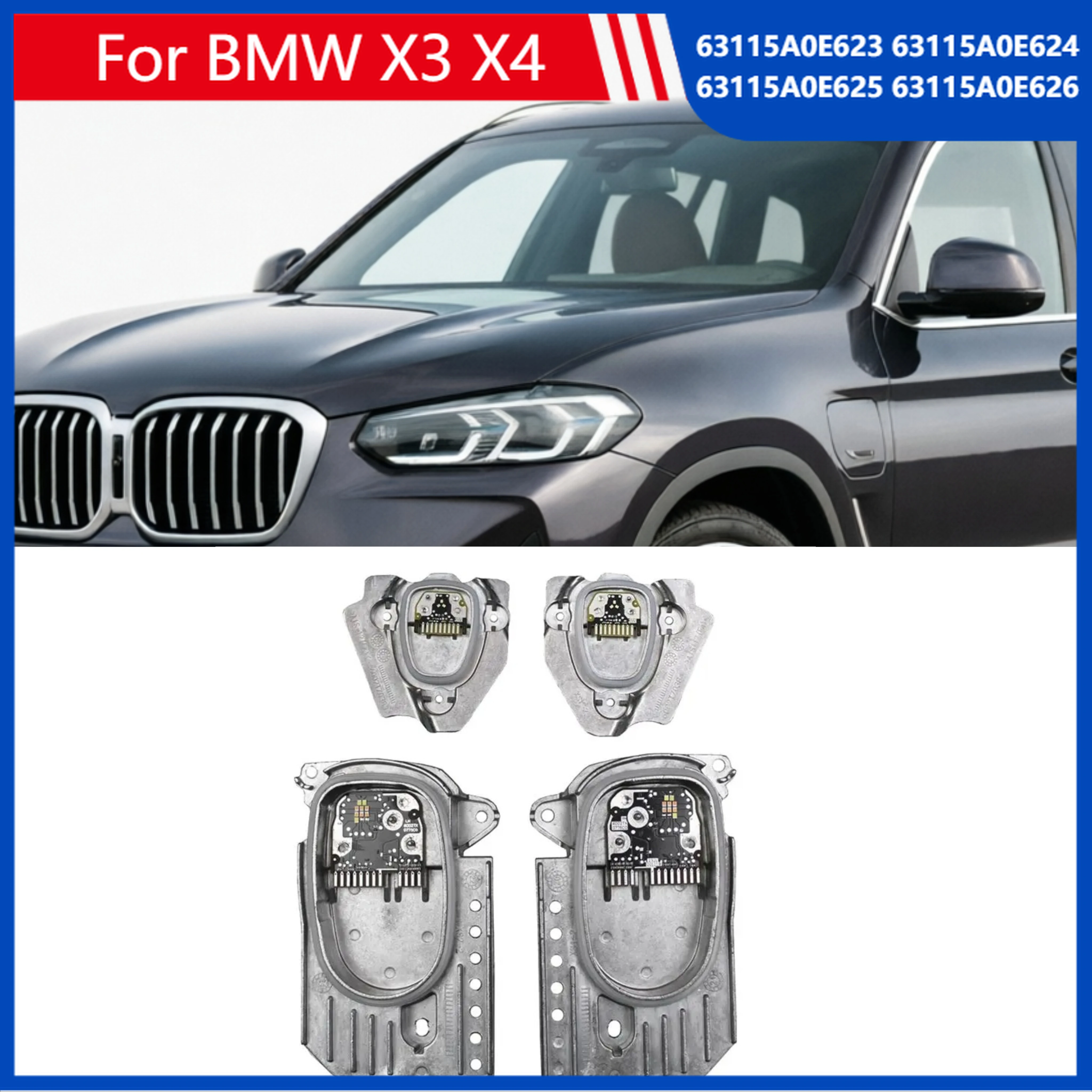 

For BMW X3 X4 G01 G02 G08 LCI Car headlight LED Headlight Module Angel Eyes OE 63115A0E623 63115A0E624 63115A0E625 63115A0E626