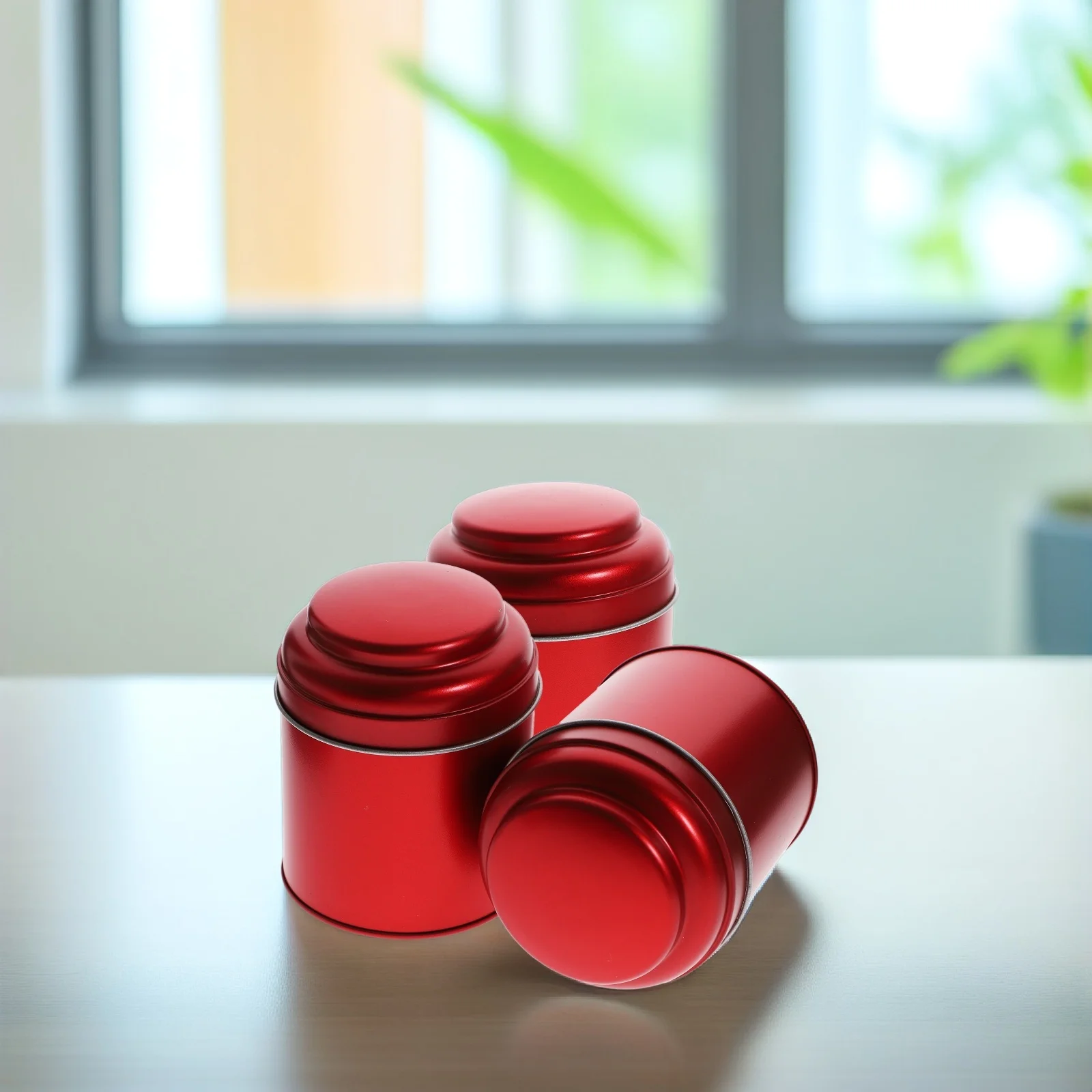 3 قطعة علب معطرة صفيح محكم الشاي تخزين الجرار للقهوة السكر التوابل الفواكه المجففة ديكور منزلي معدني #3