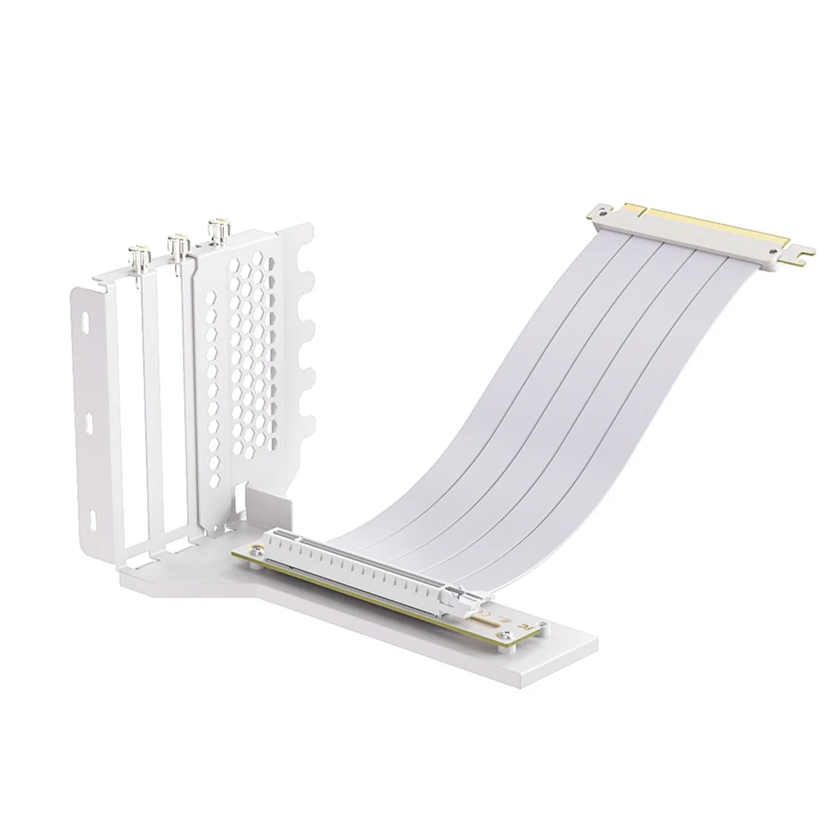 

L-Z3 GPU Vertical Mounting Bracket Kit, PCIe 4.0 X16 Riser Cable 200mm, Graphics Card Steering Mounting Bracket White