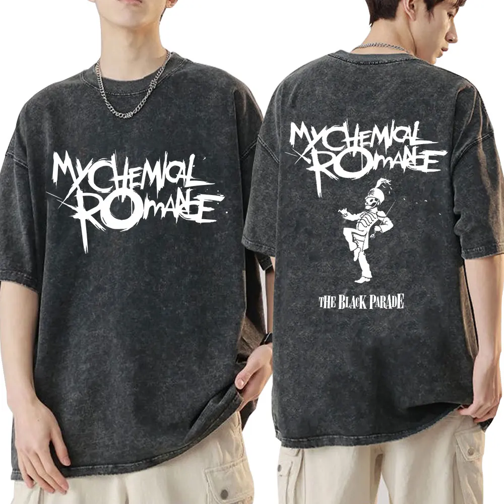 

Rock Band My Chemical Romance Washed T-shirt Long Live The Black Parade Tour 2025 Gothic T-shirts Men's Women Oversized T Shirts