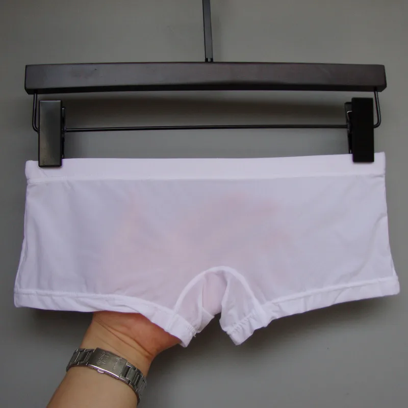 Youth Ice Silk Transparent Underwear for Men Thin Low Rise Breathable Boxer Shorts Boy Summer Breathable Trunks Fashion Panties