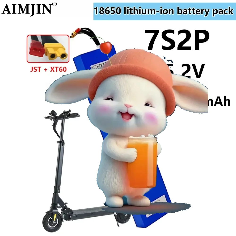 

7S2P 25.2V 5000mAh Li-ion Rechargeable Battery Pack with BMS For 29.4V Electric Scooter+Charger