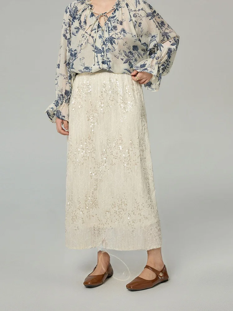 

Новая женская юбка миди больших размеров с высокой талией, расшитая, приталенная, А-силуэта, для женщин с фигурой типа «груша»