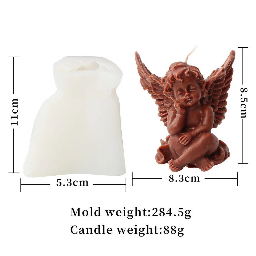 11cm Angel Silicone Candle Soy Scented Candle Mould Wax Vegan Cute Decorative Soap Cake Soap Resin Handmade Aesthetic Home Dec