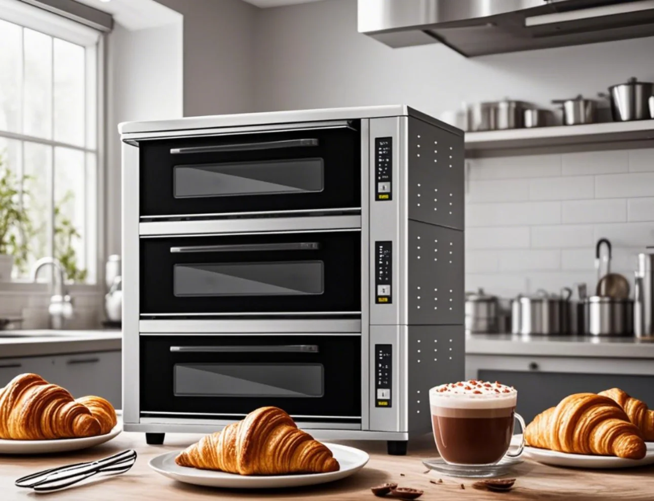 Commerciale 350 ℃   forno per pizza Nuovo forno multifunzione per pizza lastra a tre strati per pizza Croissant