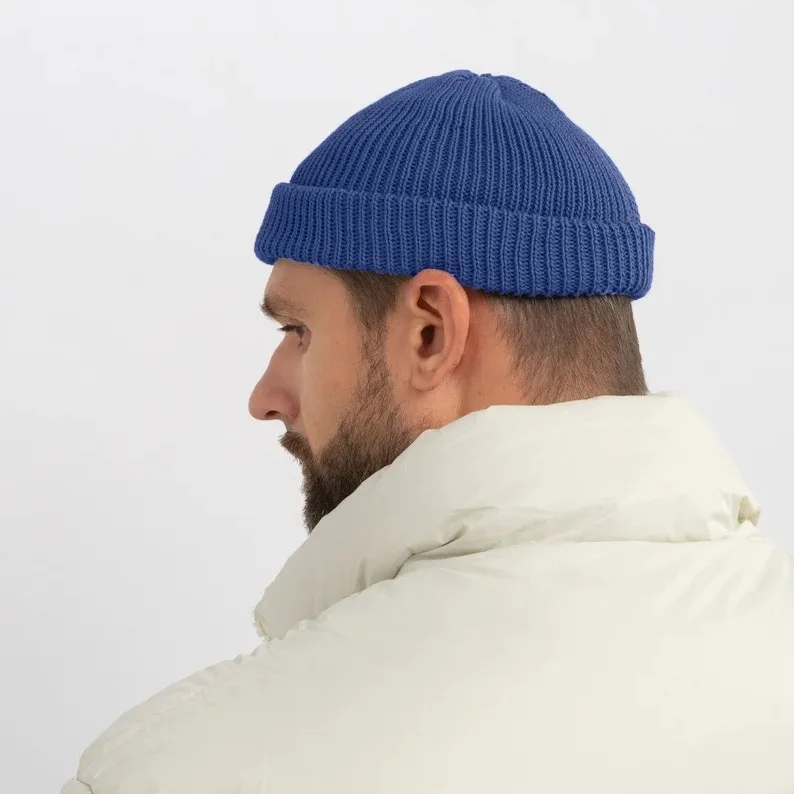 Landlord Hat Men's New Style Men's Yuppie Melon Skin Hat Winter Knitted Hat Big Head Circumference Warm and Cold Proof Cap