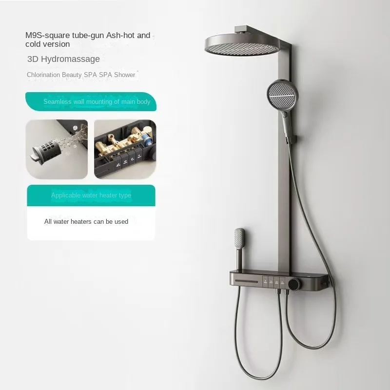 Inteligentny zestaw słuchawek prysznicowych z miedzianym rdzeniem głównym, stałą temperaturą i wylotem wody, wyposażony w rdzeń filtra.