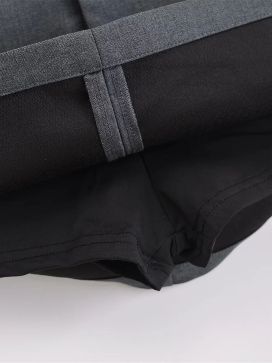 Cintura baixa renda retalhos terno ort saia rua sle anti exposição cor pura bum bagging f saia na moda primavera outono