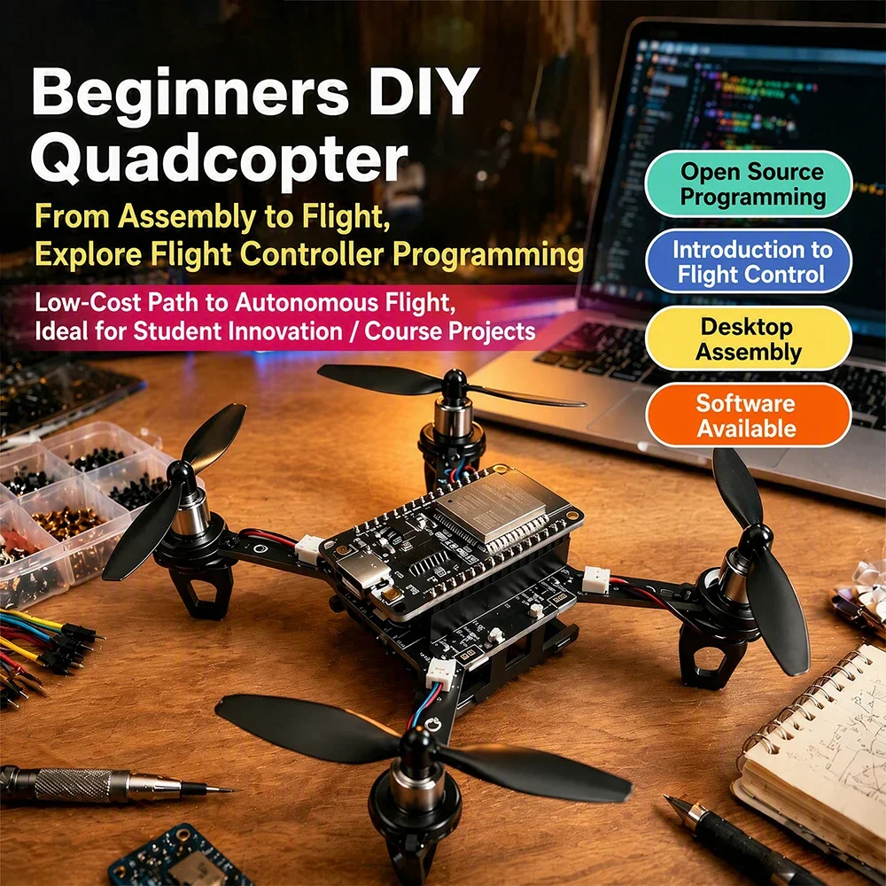 DIY ESP32 Drone Kit with WIFI Bluetooth Programmable Quadcopter Drone Electronic DIY Kit for Educational STEM Projects