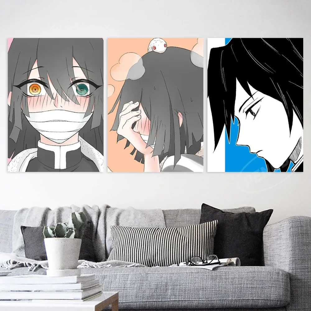 Canvas Pictures  Home Decor Kanroji Mitsuri Painting Poster Kochou Shinobu Prints Anime Wall Art Modular Living Room