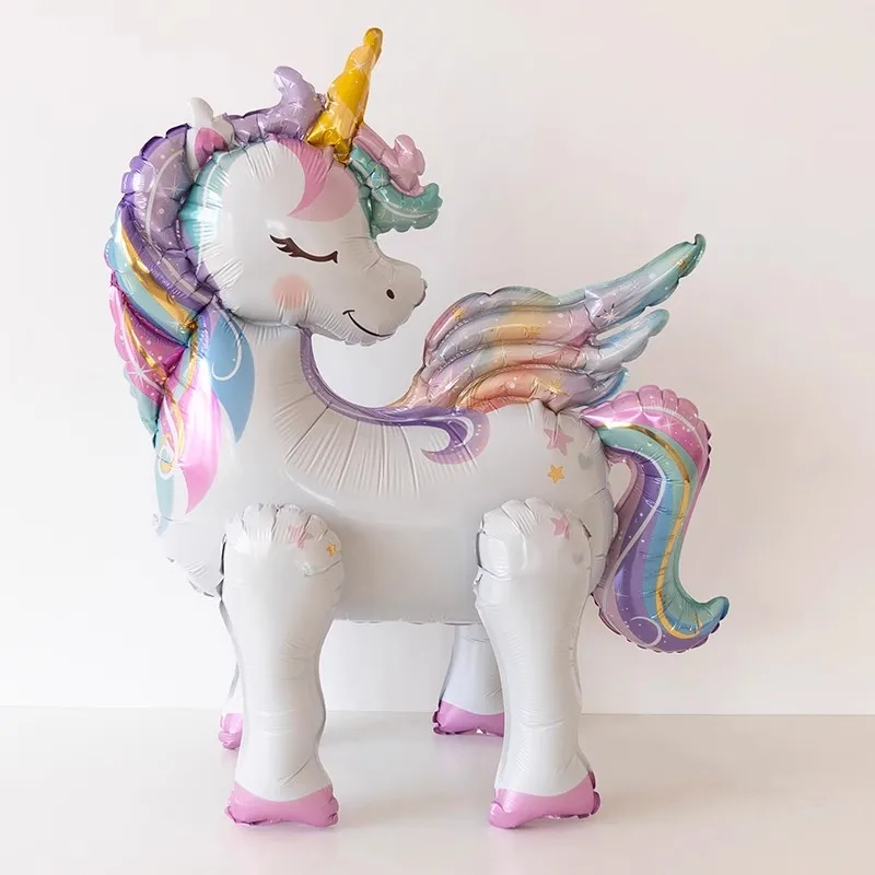 

Freestanding Cute 3D Unicorn Balloon Foil Birthday Decoration Rainbow Unicorn Party Supplies Room Decoration Kids Toy