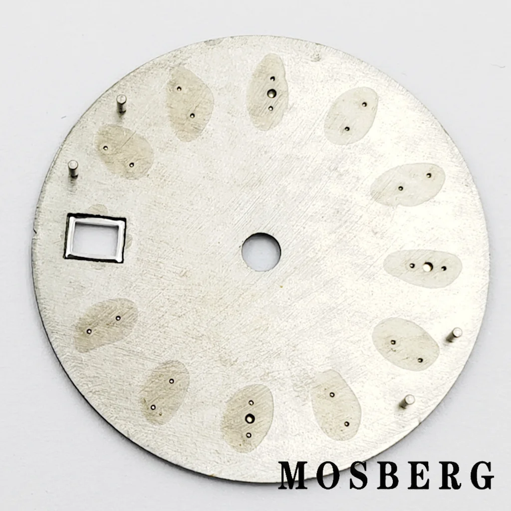 Quadrante dell'orologio NH35 da 29 mm verde sterile luminoso nero/bianco per movimento NH35 NH35A adatto alle 3.0 ore 3,8