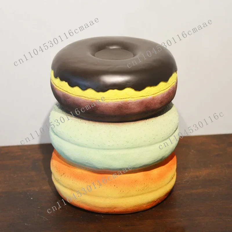 NEW Cartoon Food Resin Stool Corn Donut Dessert Chair Corner Side Table for Restaurant Living Room Decor Footrest Ottoman