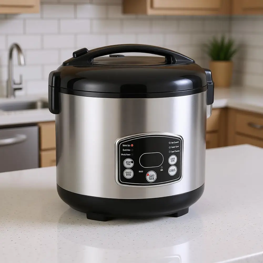 

Digital Programmable Rice Cooker & Food Steamer, 14 Cups Cooked (7 Uncooked) With Steam & Rinse Basket, Stainless Steel