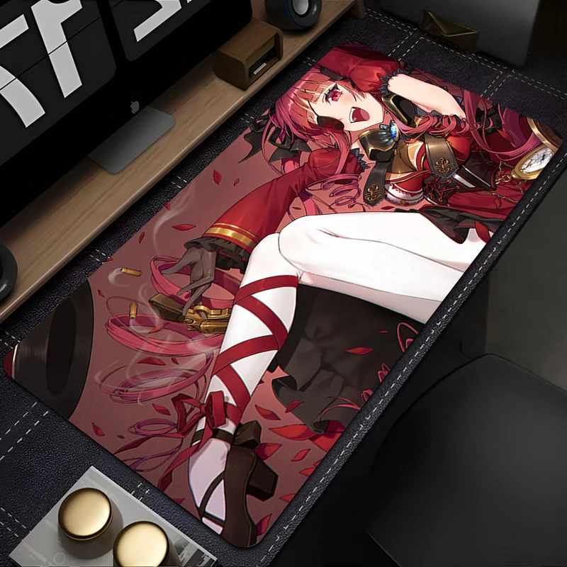 

Hololive Mouse Pad Anime Sexy Girl Houshou Marine Gamer Mousepad PC Gaming Accessories XXL Keyboard Rug Laptop Red Rose Desk Mat