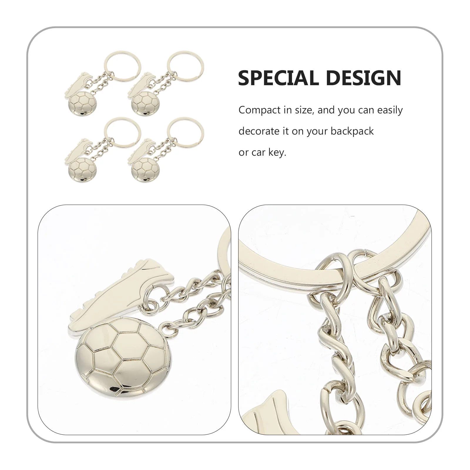 4 stuks voetbal sneakers sleutelhanger zinklegering sport thema sleutelhanger voor jongens meisjes voetbal geschenken rugzak auto hangende decoratie