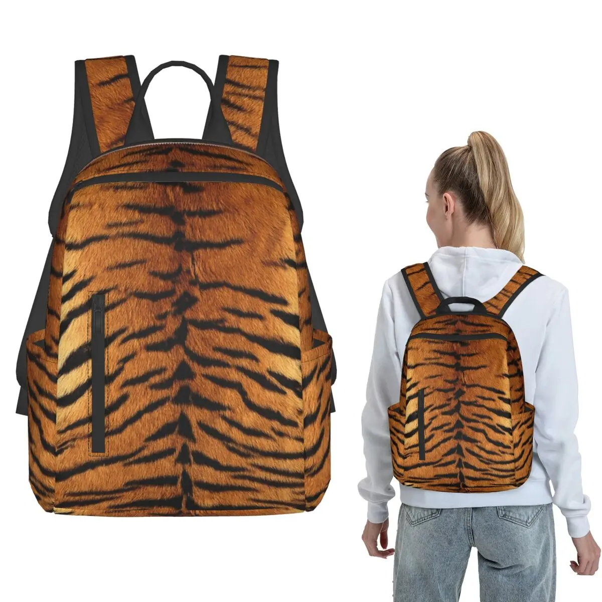 Tiger Fur Sketch Color Picture Backpack Daypack Boys Girls BookBag School Bag Shoulder Bags for Men Women