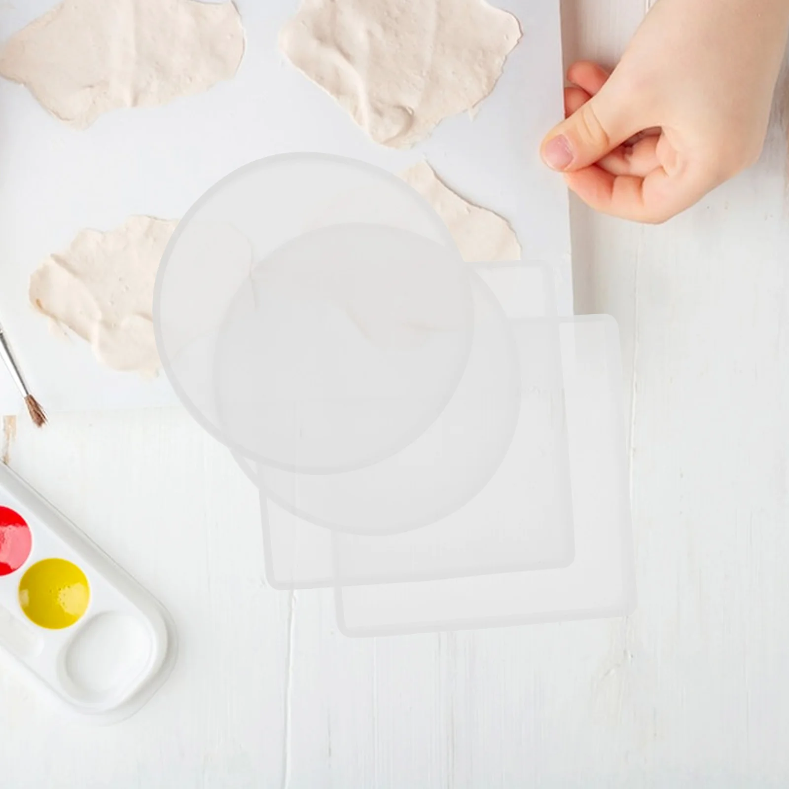 

4pcs Square Round Silicone Resin Small For Resin Casting Durable Easy Demold Diy Crafts Epoxy Coaster Mold Cup Pad Silicone