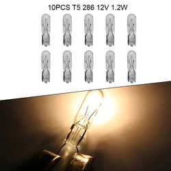 10pcs Car dashboard light bulb Instrument Panel bulb Quartz glass Small Wedge Shape car bulbs T5 286 1.2W 12V Halogen Accessorie