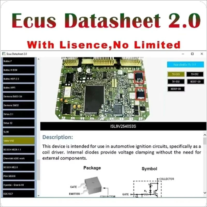 Car Repair Software ECU with Detailed PCB Schematics Component Info for Car ECU IAW Bosch with ECUs Datasheet 2.0