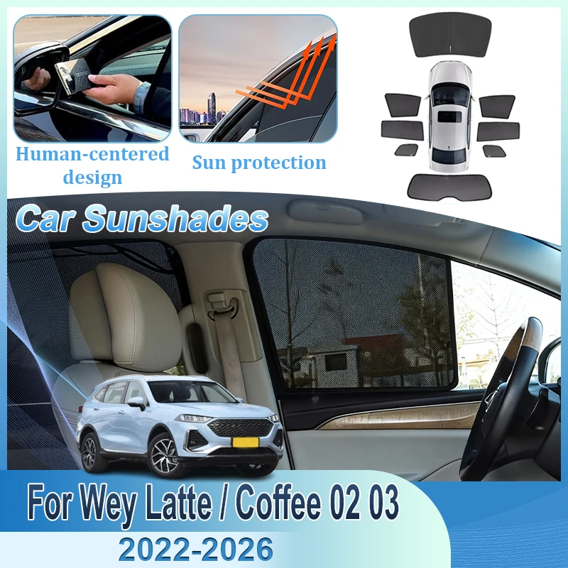 

Солнцезащитный козырек для Wey Latte Coffee 02 03 2022 2023 2024 2025 2026, шторки на окна, защита от УФ-излучения, магнитный козырек, автозапчасти и аксессуары